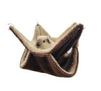 YGMNQAL Hamaca para Mascotas Hamaca for Ratas | Cama cálida de invierno de felpa gruesa doble for saco de dormir tipo nido de casa de hámster(Brown,30X30CM)