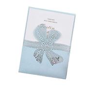 YGMNQAL Invitación con lazo de encaje, corte láser, tarjeta invitación for boda, compromiso, cumpleaños, bautismo, elegante(Blue,30 PCS)