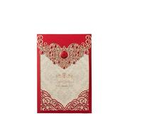 YGMNQAL Invitación de boda, elegante tarjeta felicitación, sobre, regalo for fiesta bodas, decoración(Red)