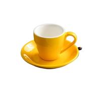 YGMNQAL Juego De Tazas De Café Juego De Tazas De Café De Cerámica De 80 Ml, Tazas Y Platos For El Té De La Tarde, Taza De Café De Cerámica(Yellow)