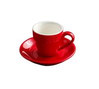 YGMNQAL Juego De Tazas De Café Juego De Tazas De Café De Cerámica De 80 Ml, Tazas Y Platos For El Té De La Tarde, Taza De Café De Cerámica(Red)