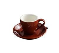 YGMNQAL Juego De Tazas De Café Juego De Tazas De Café De Cerámica De 80 Ml, Tazas Y Platos For El Té De La Tarde, Taza De Café De Cerámica(Brown)