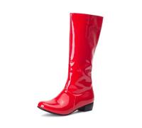 YGMNQAL Knee High Boots Long Patent Leather Black For Women Plus Size Zipper Heel Shoes 35-46(Color5,39)