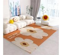 YGMNQAL Large Flower Carpet Yellow Rug Good Night Mat Green Floral Home Decoration Non-Slip Living Room Bedroom Floor(Color05,120X160CM)