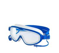 YGMNQAL Large Frame Swimming Goggles with Earplugs for Kids Children's Antifog Swim Pool Glasses Waterproof HD Eyewear(Blue)