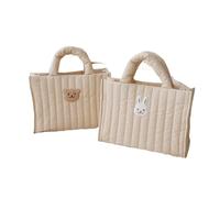YGMNQAL Little Bear Rabbit Down Handbag Women's Bag Minimalist Car Sewn Vertical Stripe Casual Wrist Purse(Small rabbit)