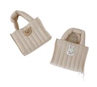 YGMNQAL Little Bear Rabbit Down Handbag Women's Bag Minimalist Car Sewn Vertical Stripe Casual Wrist Purse(Large rabbit)