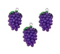 YGMNQAL Llavero Con Colgante 10pcs Cute Resin Fruit Apple Banana Mango Orange Cherry Strawberry Charms For Jewelry Making DIY Earrings Key Chains(SILVER PLATED)