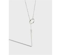 YGMNQAL Long Chain Hoop Pendant Sweater Necklace Jewelry Accessories Woman Silver Color Adjustable Fashion Necklaces Gift