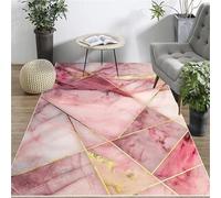 YGMNQAL Modern Home Pink Carpets Living Room Decoration Marble Carpet Light Sofa Area Foot Mat Bedroom Bedside Cloakroom Soft Rug(Color02,80x120cm)