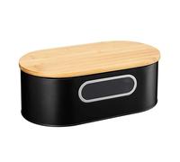 YGMNQAL Panera Panera Vintage Negra con Tabla de Cortar de bambú, contenedor de Almacenamiento, Organizador de Cocina