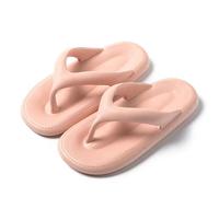YGMNQAL Pantuflas Verano Mujer Chanclas for mujer, chanclas cómodas, sandalias suaves de playa de mar, zapatillas de interior for el hogar, zapatos de mujer de Color sólido(Pink,44-45)