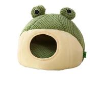 YGMNQAL Pet Cat Bed Small Dog Plush Round Cartoon Frog Mat Winter Warm Deep Sleep Comfort Soft Breathable House Supplies(ColorD,M)