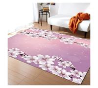 YGMNQAL Pink Cherry Blossom Rug Romantic Floral Spring Carpet Non-Slip Floor Mat For Girl'S Bedroom, Bedside & Living Room(Y-250731014256,120x160cm(46x62in))