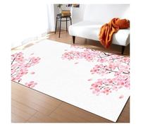 YGMNQAL Pink Cherry Blossom Rug Romantic Floral Spring Carpet Non-Slip Floor Mat For Girl'S Bedroom, Bedside & Living Room(Y-250731014267,180x260cm(70x101in))