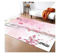 YGMNQAL Pink Cherry Blossom Rug Romantic Floral Spring Carpet Non-Slip Floor Mat For Girl'S Bedroom, Bedside & Living Room(Y-250731014257,80x120cm(31x46in))
