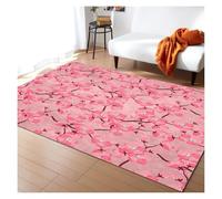 YGMNQAL Pink Cherry Blossom Rug Romantic Floral Spring Carpet Non-Slip Floor Mat For Girl'S Bedroom, Bedside & Living Room(Y-250731014266,180x260cm(70x101in))