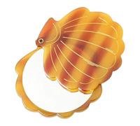 YGMNQAL Shell Shape Makeup Mirror Portable Travel Folding Vanity Lightweight Women Girls Handheld Cosmetic(Caramel)