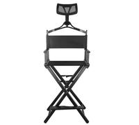 YGMNQAL Silla Director Plegable Silla de Director de Ocio, Plegable, de aleación de Aluminio, for Maquillaje al Aire Libre.(Black-pilow)