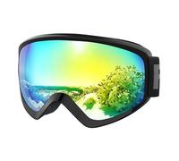 YGMNQAL Ski Mask Anti Fog Goggles Compatible with Snowboard Helmet Winter Sports(Black Ash revo Gold)