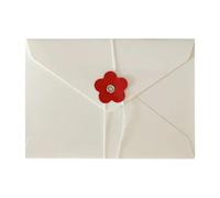 YGMNQAL Sobre de papel con diseño flores amor color sólido botón cuerda, ideal for tarjetas invitación boda o fiesta(White)