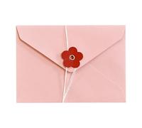 YGMNQAL Sobre de papel con diseño flores amor color sólido botón cuerda, ideal for tarjetas invitación boda o fiesta(Pink)