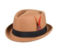 YGMNQAL Sombrero Fedora clásico for Hombre y Mujer, Informal, Negro, con diseño de Cerdo, Plumas, Estilo Vintage, for Caballero, Jazz, for Fiestas, Fieltro(Khaki)