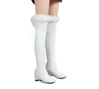 YGMNQAL Spring Thigh High Boots Platform Winter Women Over The Knee Suede Long Heels Plush Wedge Shoes(Color1,Color41)