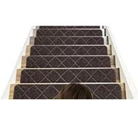 YGMNQAL Tapete for Escalera con patrón Cuadrado, sin Adhesivo, Autoadhesivo y Antideslizante. Dormitorios domésticos, dormitorios Ar(Coffee,76x20CMx1PCS)