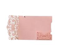 YGMNQAL Tarjetas de felicitación encaje tríptico for invitaciones boda cortadas con láser, 25 o 50 unidades, suministros for regalos, cumpleaños y fiestas(Pink,50pcs)