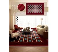 YGMNQAL Vintage Red Living Room Carpet with Retro Ethnic Style Christmas Decoration For Home Furnishings(Color 2,120x160cm 47x63inch)