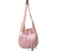 YGMNQAL White Shoulder Bags Purse Women Hot Girls Bow Chic Lace Handbag Female Vintage Canvas Tote Bag
