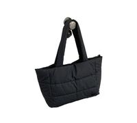 YGMNQAL Winter Duffel Bag For Women Big Totes Female Plaid Shoulder Bags Padded Handbags Light Weight Down Cotton Large Capacity(Black)