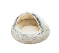 YGMNQAL Winter Pet Beds Warm Long&Short Plush Cat Puppy House Bed Round For Small Dogs Cats Soft Kitten Mats Sleeping Bag(Color 2,M Diameter 50cm)