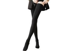 YGMNQAL Winter Thigh High Cotton Socks For Women 80-100cm Stockings Lengthened Over The Knee Slim(Black)
