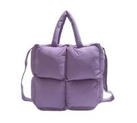 YGMNQAL Women Shoulder Messenger Bag Cotton Filled Down Winter Handbag Large Capacity Square Puff Tote(Purple)