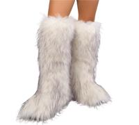 YGMNQAL Women's Over-The-Knee Boots High Winter Snow And Cashmere Leg Warm Non-Slip Soles(C,41)
