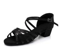 YGMNQAL Zapatos de Baile Latino 24-41 niños niñas Mujeres Tango Tacones Bajos señoras Baile Jazz(Black,37)