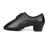 YGMNQAL Zapatos de Baile Latino Cuero Genuino for Hombre, Tacones Bajos Negros, for salón, for niños, Tango, Salsa, Rumba, Jazz Moderno
