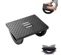 YGMXZL Apoya pies,reposapiés de escritorio,Puede girar 180°,antideslizante, reposapiés ergonómico con textura de masaje y rodillo,reposapiés para oficina,hogar (Negro)