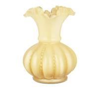 YGMXZL Jarrones de cristal hechos a mano de 7.9 pulgadas, jarrón de urna vintage para centros de mesa de boda, decoración rústica del hogar, jarrón de pedestal de granja (amarillo)