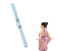 YGMXZL Palo de Yoga, Barra de Pilates portátil para Estiramiento y corrección de Postura, Longitud Ajustable para Ejercicios de Fitness para Adultos y niños (Azul)