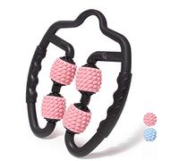 YGMXZL Rodillo de masaje muscular multifuncional,rodillo de masaje corporal de cuatro ruedas de 360° Se utiliza para aliviar piernas, columna cervical y brazos, relajar profundamente(Rosado)