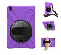 YGoal Funda para Galaxy Tab A7 10.4 - Multifuncional Carcasa con 360 Rotación Kickstand, Correa de Bandolera y Mano Híbrido Shockproof Cover para Samsung Galaxy Tab A7 T500 2020 (Púrpura)