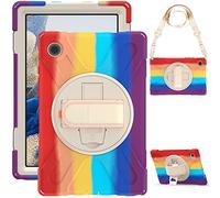 YGoal Funda para Galaxy Tab A8 2021 - Carcasa con 360 Rotación Kickstand, Correa de Bandolera y Mano Híbrido Shockproof Cover para Samsung Galaxy Tab A8 2021 10.4 Pulgada, Púrpura