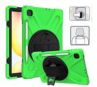 YGoal Funda para Galaxy Tab S6 Lite 2024 - Multifuncional Carcasa con 360 Rotación Kickstand, Correa de Bandolera y Mano Híbrido Shockproof Cover para Samsung Galaxy Tab S6 Lite 10.4 P620, Verde