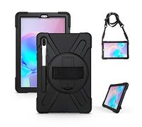 YGoal Funda para Galaxy Tab S6 - Multifuncional Carcasa con 360 Rotación Kickstand, Correa de Bandolera y Mano Híbrido Shockproof Cover para Samsung Galaxy Tab S6 T860/T865 10.5, Negro