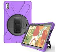 YGoal Funda para Huawei MatePad 10.4 - Multifuncional Carcasa con 360 Rotación Kickstand, Correa de Bandolera y Mano Híbrido Shockproof Cover para Huawei MatePad 10.4, Púrpura