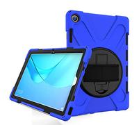 YGoal Funda para Huawei MediaPad M5 - Carcasa con 360 Rotación Kickstand, Correa de Bandolera y Mano Híbrido Shockproof Cover para Huawei MediaPad M5 10.8, Azul