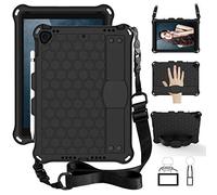 YGoal Funda para iPad 9.7 - con Bandolera Cubierta Protectora a Prueba de choques Suaves para niños Silicona Case Cover para iPad 9.7/iPad Air 9.7, Negro
